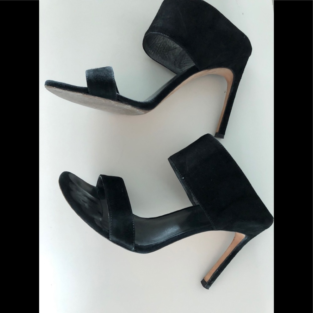 Stewart Weizmann black suede sandals